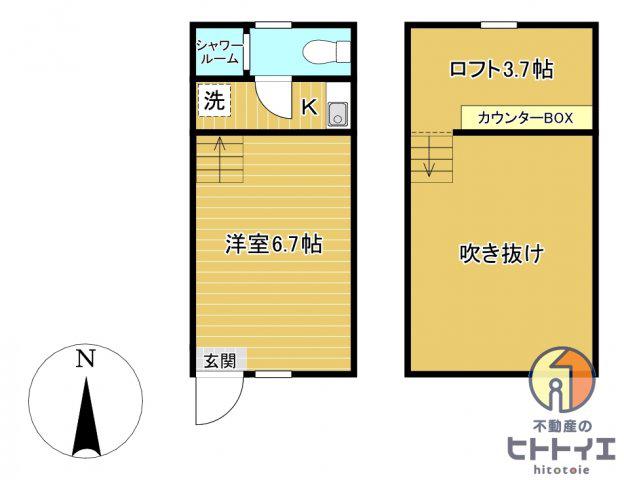 サンマリノ蒲原(1K/1階)の間取り写真