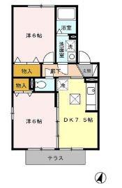シャルマンわかば(2DK/2階)の間取り写真