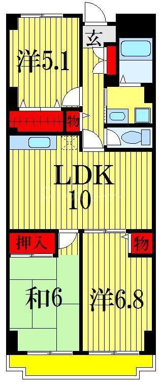 グラースマロニエ(3LDK/5階)の間取り写真