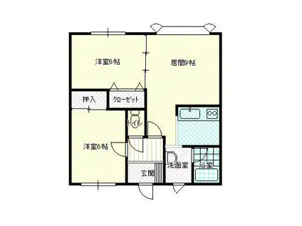 アプリコート21A(2LDK/2階)の間取り写真
