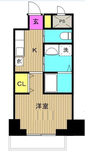 ビアン くすのき台(1K/1階)の間取り写真