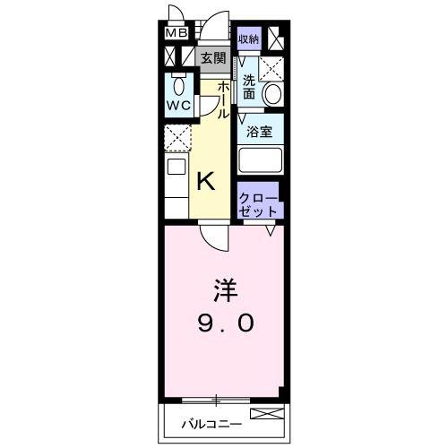 エレガンスオタビ(1K/2階)の間取り写真