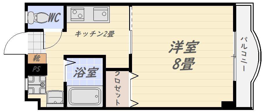 スミトモマンション荒田(1K/1階)の間取り写真