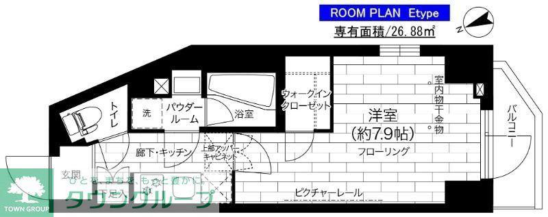 ステージグランデ亀有アジールコート(1K/4階)の間取り写真