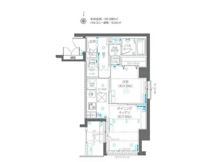 ZOOM中野ウエスト(1DK/1階)の間取り写真