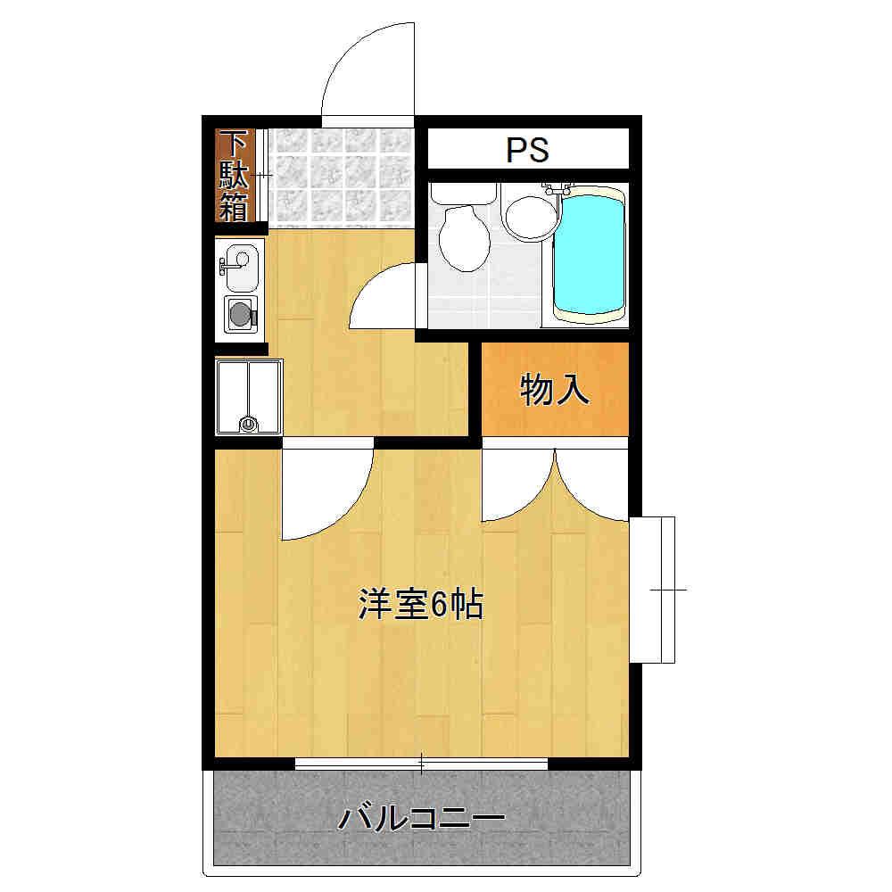 セピアプレース(1K/2階)の間取り写真