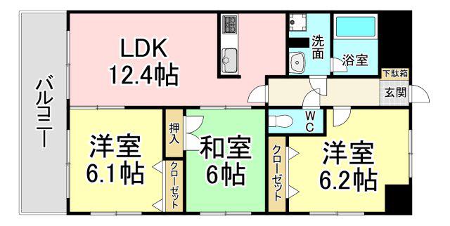 ルネックスII(3LDK/8階)の間取り写真