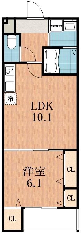 フジパレス エン III号館(1LDK/2階)の間取り写真