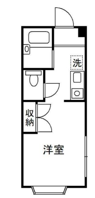 メゾン岡田(1K/2階)の間取り写真