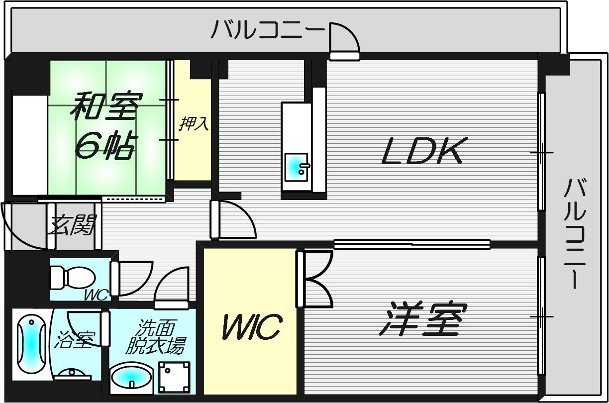 カーサローザ(2LDK/2階)の間取り写真