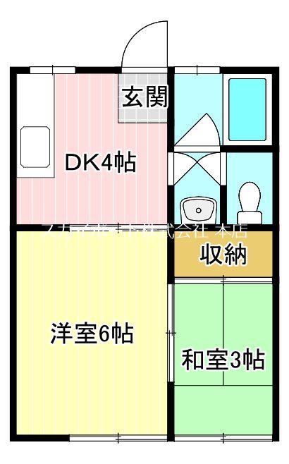 花島ハイツ(2DK/2階)の間取り写真