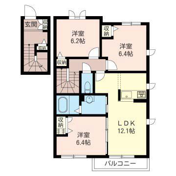 GRAND CHALETI(3LDK/2階)の間取り写真