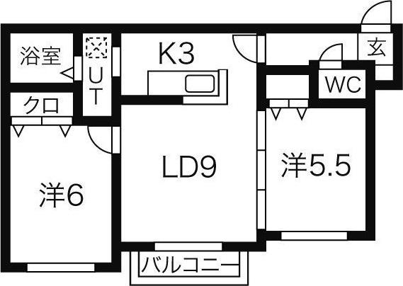リバージュL38(2LDK/4階)の間取り写真