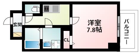 THE RESIDENCE S(1K/4階)の間取り写真