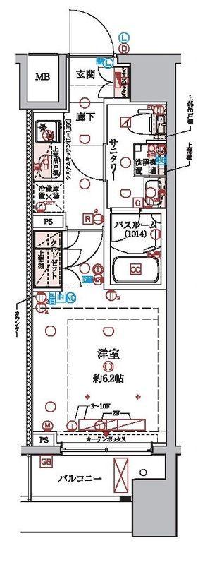 ラクラス横浜(1K/5階)の間取り写真