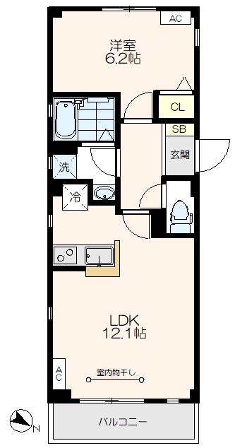 プレシャス南麻布(1LDK/3階)の間取り写真