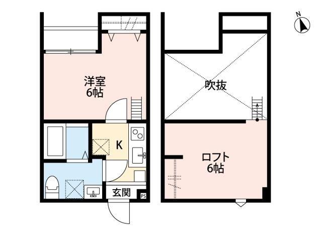 CASA K(1K/2階)の間取り写真