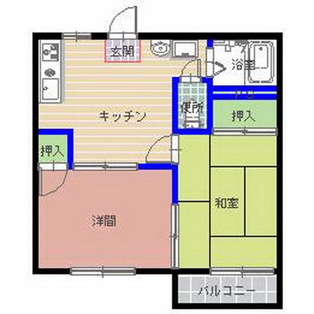 セブンハイツC棟(2DK/2階)の間取り写真