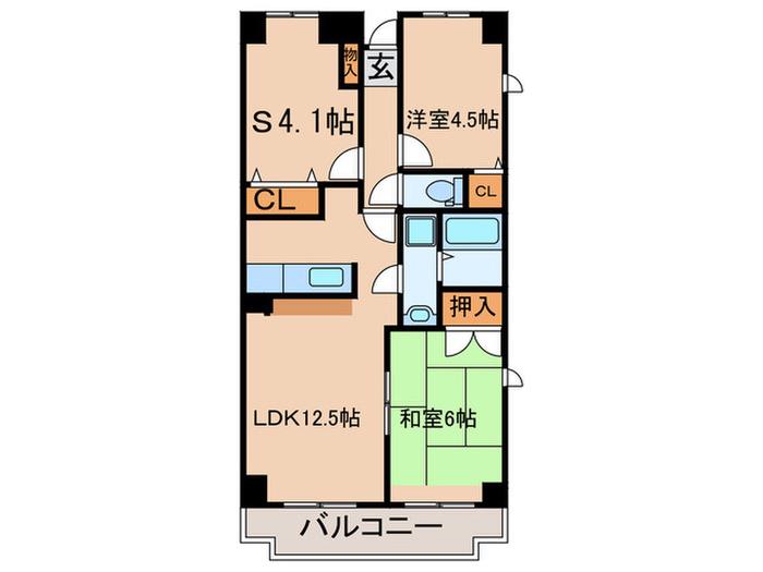オークヒルズ(2SLDK/3階)の間取り写真