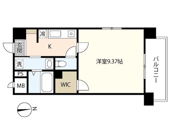 第14友建ビル(1K/9階)の間取り写真
