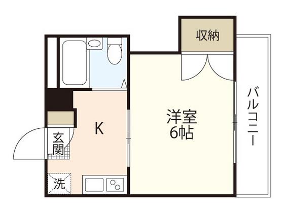 フォレスト東原(1K/2階)の間取り写真