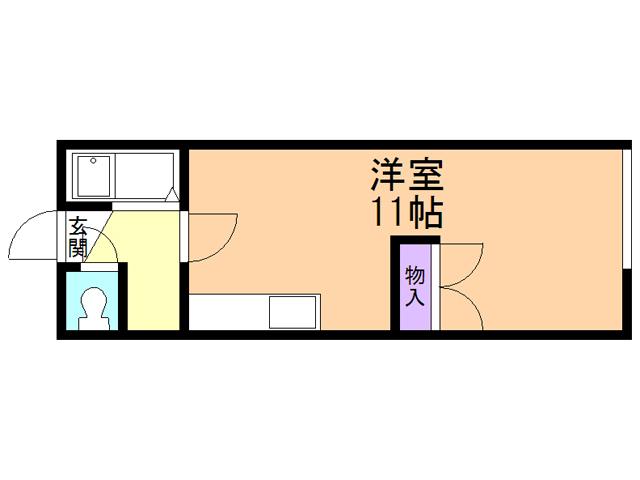 SSコート(ワンルーム/2階)の間取り写真