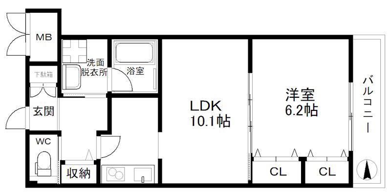 MAYFER(1LDK/2階)の間取り写真