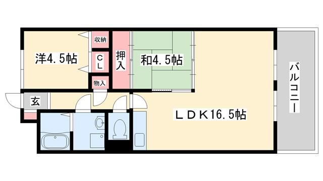 フォレスト壱番館(2LDK/1階)の間取り写真