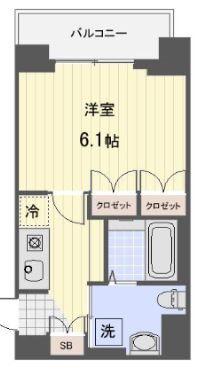 プロスペクト武蔵新城(1K/4階)の間取り写真