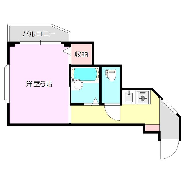 グローリー1(1K/2階)の間取り写真