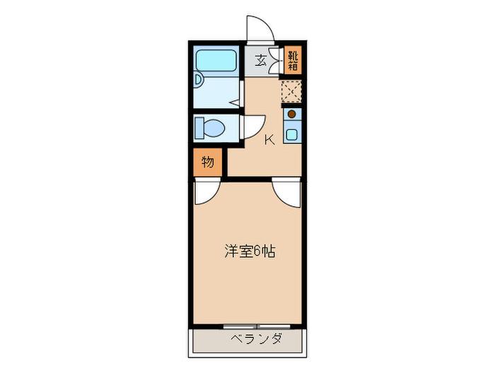 セルリアン(1K/1階)の間取り写真