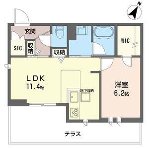 ジェントル ブリーズ(1LDK/1階)の間取り写真