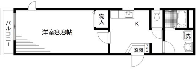 メゾン橘(1DK/3階)の間取り写真