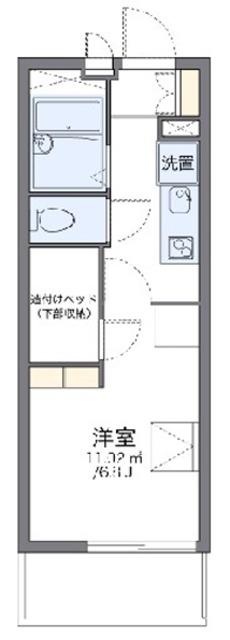 レオパレスHIBARIONIII(1K/2階)の間取り写真