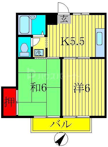 メゾンヤマリ(2K/2階)の間取り写真