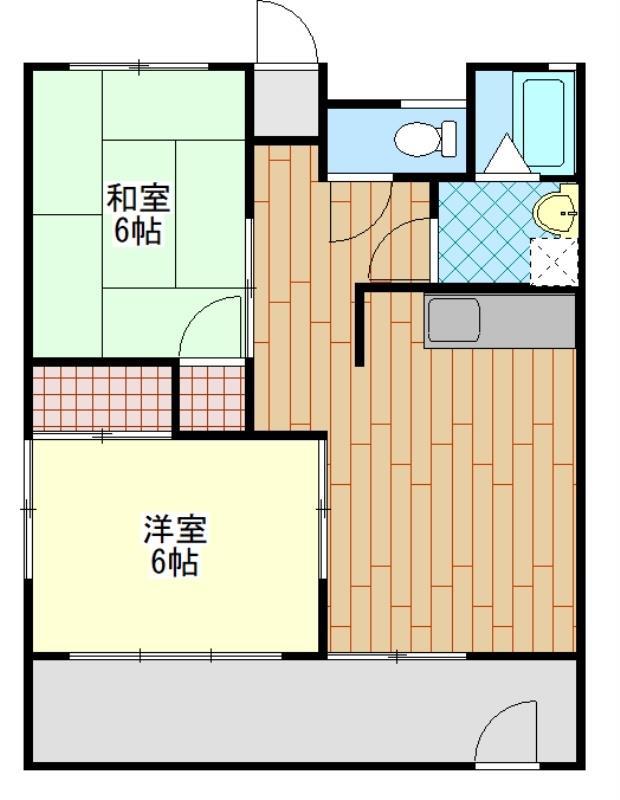 第1コーポ川越(2LDK/1階)の間取り写真