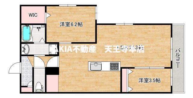 モンテゾーロ西田辺(2LDK/2階)の間取り写真