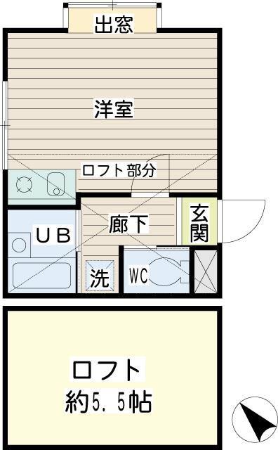 スブニール横浜(ワンルーム/2階)の間取り写真