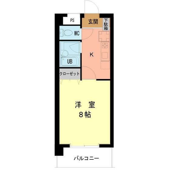 ルミエール川和(1K/3階)の間取り写真