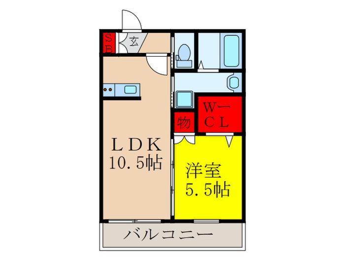ティースリーカーサモジュカ(1LDK/3階)の間取り写真