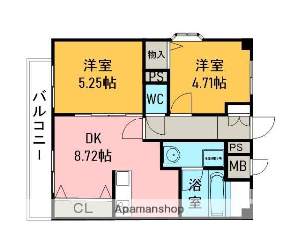 IR東刈谷(2DK/4階)の間取り写真