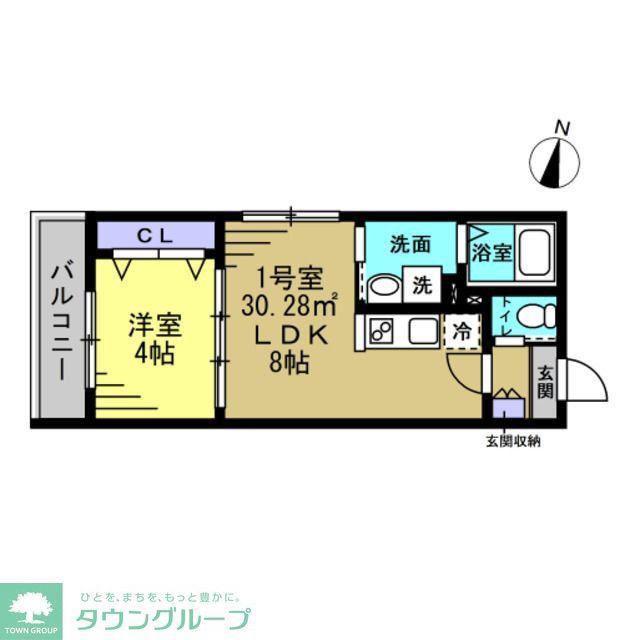 SOLARE本千葉(1LDK/1階)の間取り写真