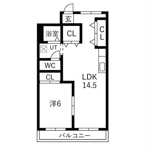 コトブキ第1ビル(1LDK/3階)の間取り写真