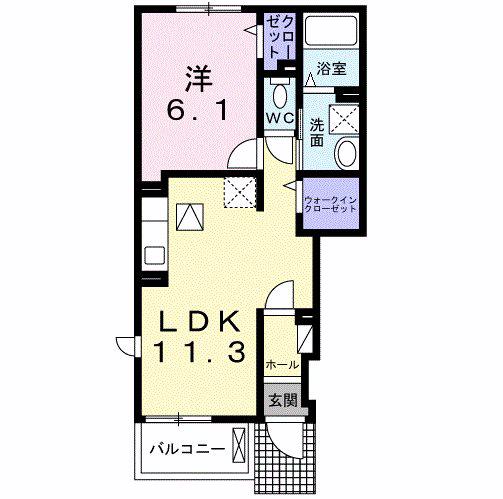 クレールコンドウ(1LDK/1階)の間取り写真
