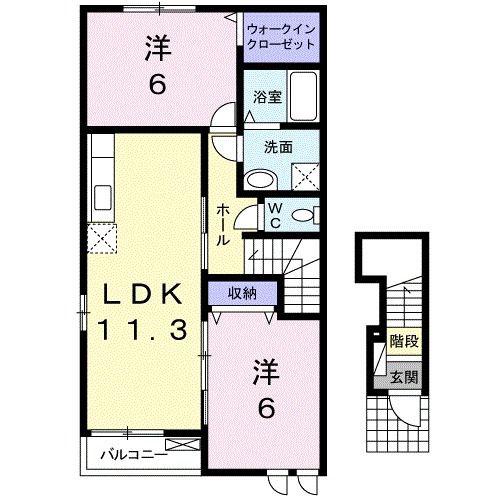 スターレジデンス(2LDK/2階)の間取り写真