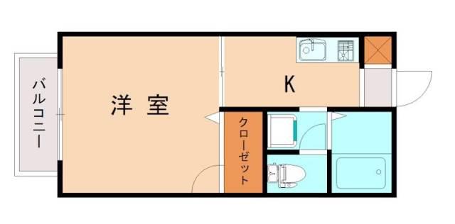 エピナール(1K/2階)の間取り写真