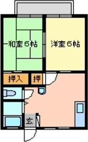 サンビレッジ美原A棟(2DK/2階)の間取り写真