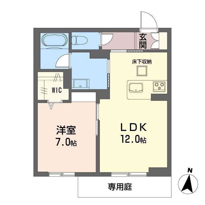 ノルディア野田(1LDK/1階)の間取り写真