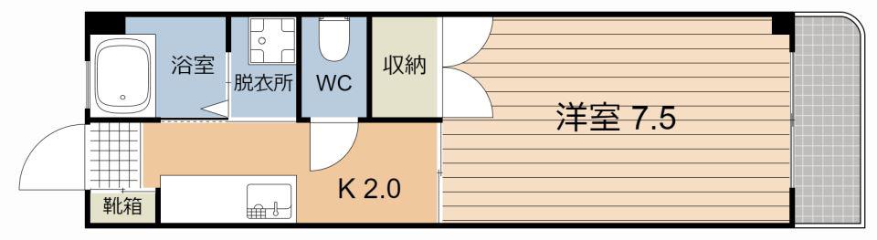 森マンション(1K/2階)の間取り写真