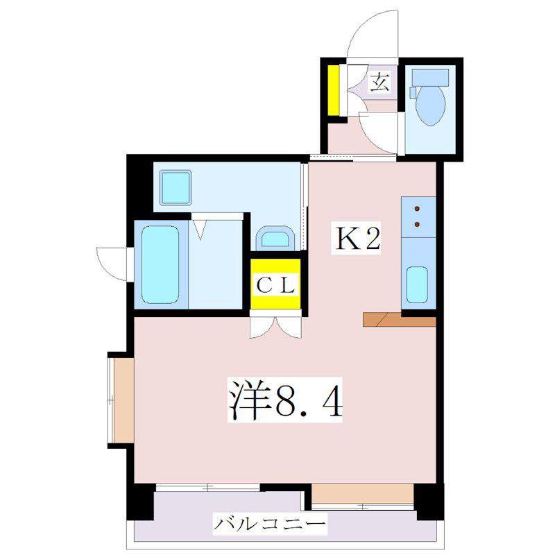 アメニティガーデン(1K/4階)の間取り写真